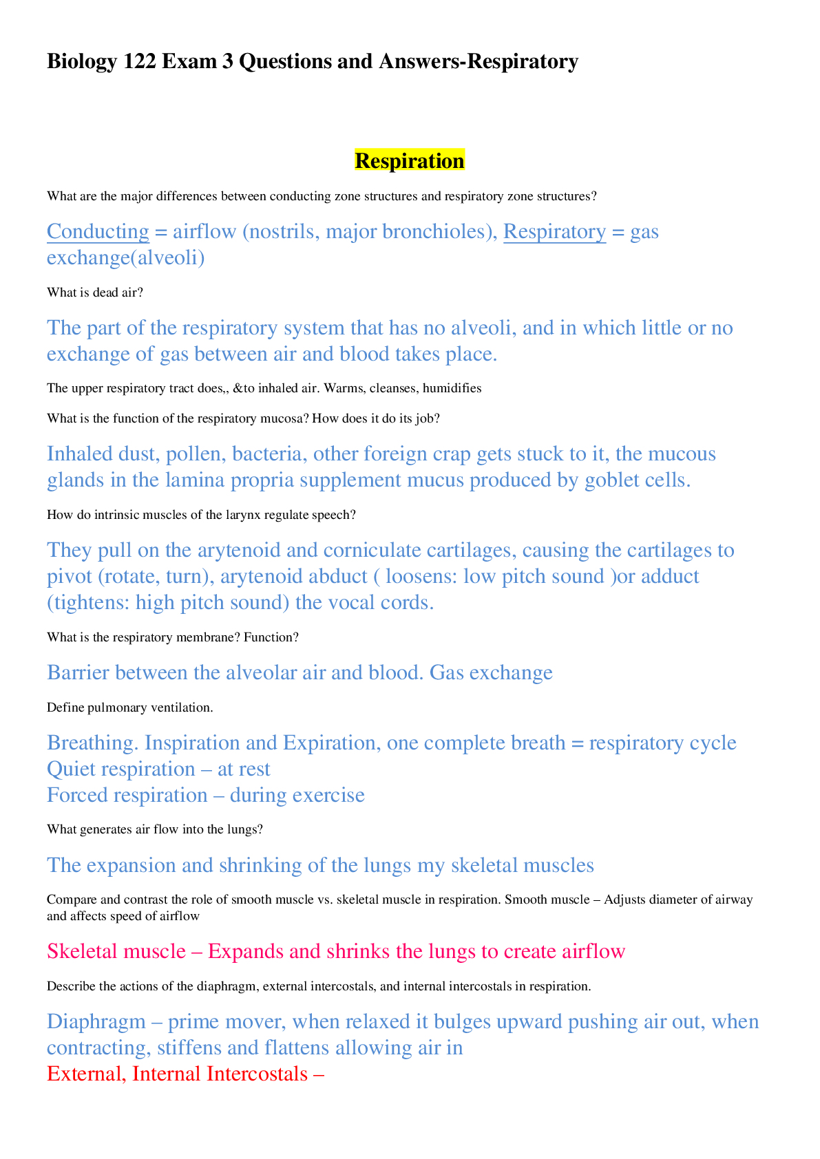 Preview image for Biology 122 Exam